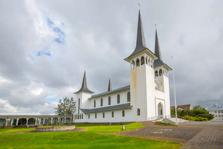 Hateigskirkja - church in the center of Reykjavikの写真素材