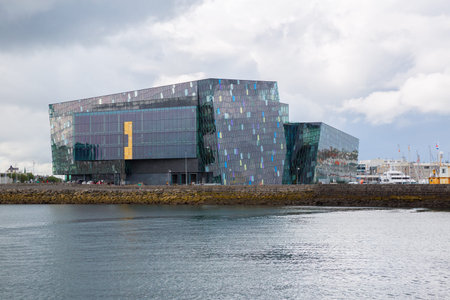 REYKJAVIK, ICELAND-JULY 25: Old harbor 25, 2013 in Reykjavik, Iceland. Harbor in the capital in which they live most of the country's population.のeditorial素材