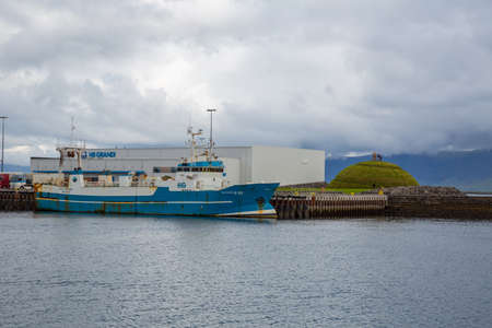 REYKJAVIK, ICELAND-JULY 25: Old harbor 25, 2013 in Reykjavik, Iceland. Harbor in the capital in which they live most of the country's population.のeditorial素材