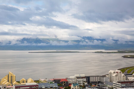 Reykjavik harbor view from the high pointのeditorial素材