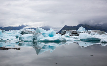 Icebergs in the glacier lagoon in Iceland Ðkulsarlon