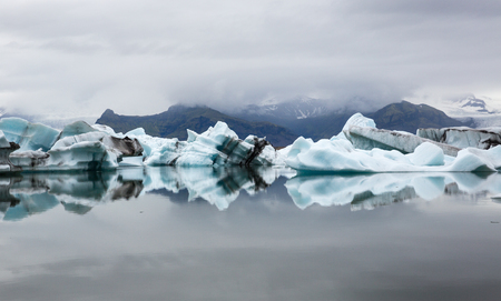Icebergs in the glacier lagoon in Iceland Ðkulsarlonの写真素材
