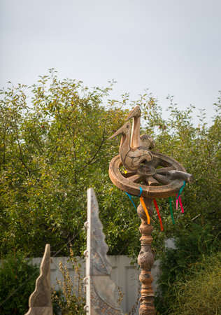 OPOSHNYA, UKRAINE-SEPTEMBER 21: Art exhibition of pottery on september 21, 2014 in Oposhnya, Ukraine. Statue of clayのeditorial素材