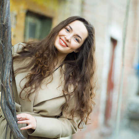 Portrait of a young woman with beautiful eyesの写真素材