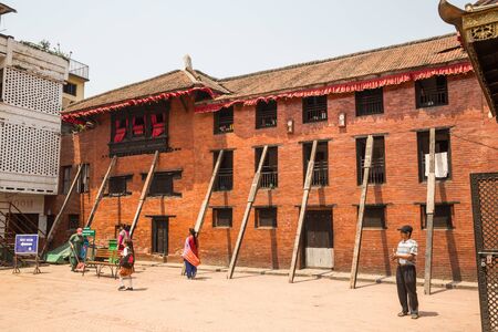 KATHMANDU, NEPAL-APRIL 25: Street of Kathmandu 25, 2016 in Kathmandu, Nepal. Street view of capital city of Napalのeditorial素材