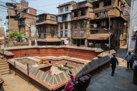 KATHMANDU, NEPAL-APRIL 25: Street of Kathmandu 25, 2016 in Kathmandu, Nepal. Street view of capital city of Napalのeditorial素材