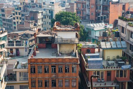 KATHMANDU, NEPAL-APRIL 25: Street of Kathmandu 25, 2016 in Kathmandu, Nepal. Street view of capital city of Napalのeditorial素材