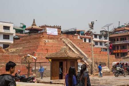 KATHMANDU, NEPAL-APRIL 25: Street of Kathmandu 25, 2016 in Kathmandu, Nepal. Street view of capital city of Napalのeditorial素材
