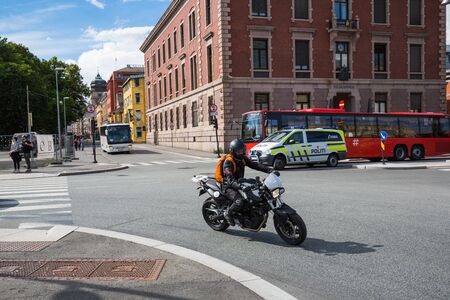 OSLO, NORWAY-JULY 5: City streets July 5, 2016 in Oslo, Norway. City streets at day light.のeditorial素材