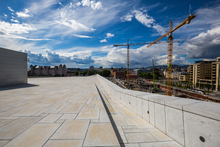 OSLO, NORWAY-JULY 5: Oslo Opera House July 5, 2016 in Oslo, Norway. Oslo Opera House at summer day.のeditorial素材