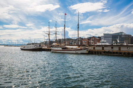 OSLO, NORWAY-JULY 5: Seaport July 5, 2016 in Oslo, Norway. Seaport in Oslo.のeditorial素材