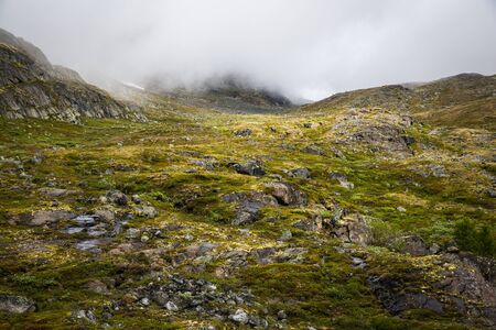 The landscape of the Norwegian national park Jotunheimenの写真素材
