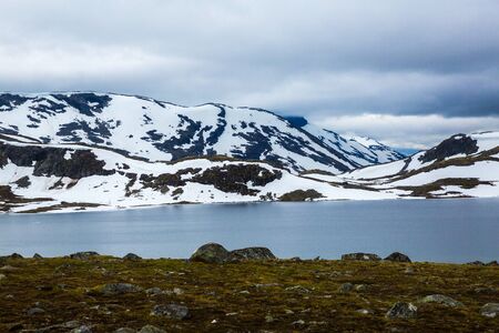 The landscape of the Norwegian national park Jotunheimenの写真素材