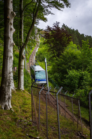 BERGEN, NORWAY-JULY 15: Funicular to Ulriken 15, 2016 in Bergen, Norway. The funicular to Ulriken hill in Bergen.のeditorial素材