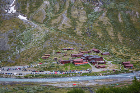 OSLO, NORWAY-JULY 9: Camp in Jotunheimen 9, 2016 in Oslo, Norway. Camping in the national park Jotunheimen.のeditorial素材