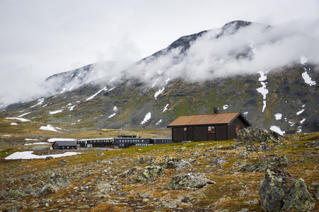 OSLO, NORWAY-JULY 11: Camp in Jotunheimen 11, 2016 in Oslo, Norway. Camping in the national park Jotunheimen.のeditorial素材