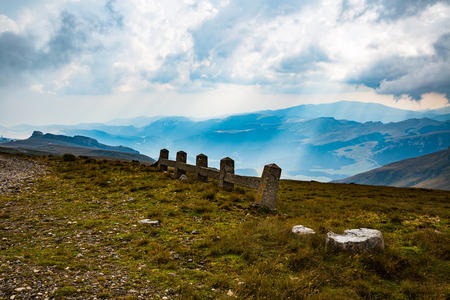 Summer panorama of Montenegrin mountain rangeの写真素材