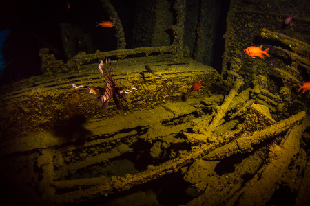 British military transport ship sunk during World War IIの写真素材