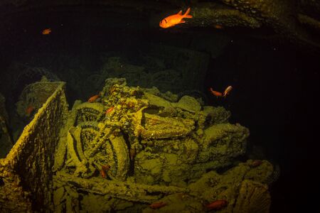 British military transport ship sunk during World War IIの写真素材