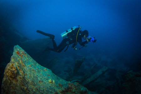 Diver on British military transport ship sunk during World War II