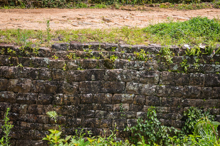 Old brick wall on Sri Lankaの写真素材