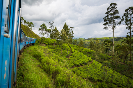 NUWARA ELIYA, SRI LANKA-APRIL 8: Old train  in Nuwara Eliya, Sri Lanka. Train on the tea plantationsのeditorial素材