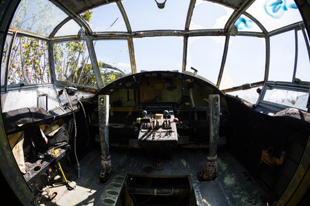Cemetery of military aircraft in eastern Ukraineの写真素材