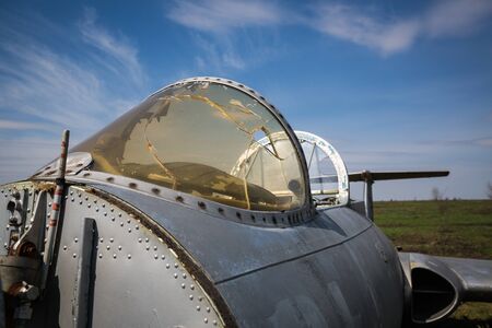 Cemetery of military aircraft in eastern Ukraineの写真素材