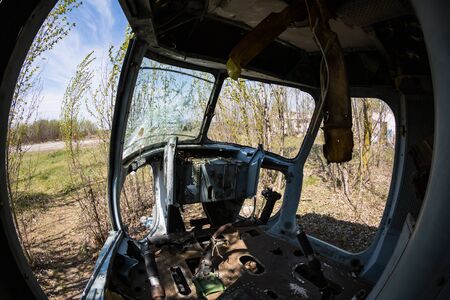 Cemetery of military aircraft in eastern Ukraineの写真素材