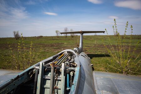 Cemetery of military aircraft in eastern Ukraineの写真素材