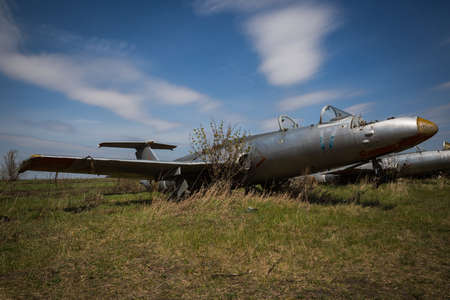 Cemetery of military aircraft in eastern Ukraineのeditorial素材