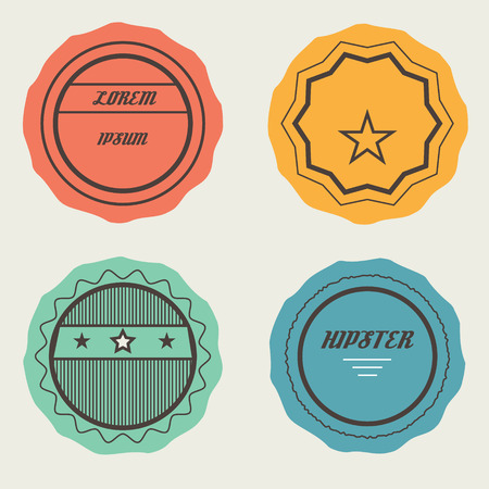 Vector Set of Retro Stamps and Badgesのイラスト素材