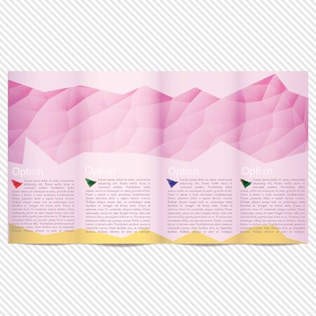 Template light vector design for  brochure with pink polygonal grid, place for photos, colorful polygons.のイラスト素材