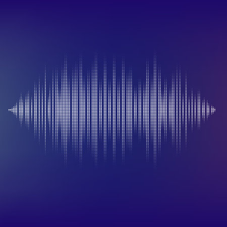 Waveform background isolated. Black and white halftone vector sound waves. You can use in club,...