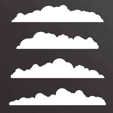 Collection of Various  clouds with a big long shapeのイラスト素材