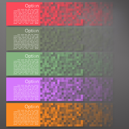 Set of Colorful Pixel Banners eps 10 vector illustrationのイラスト素材