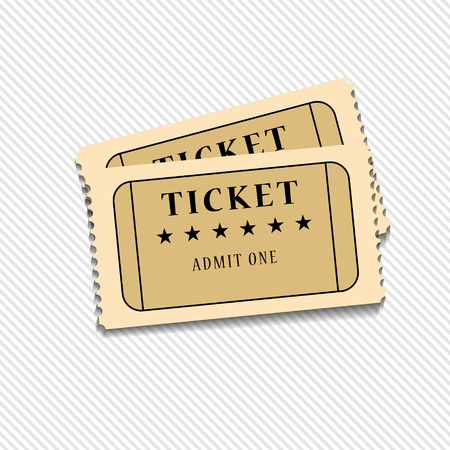 Retro cinema tickets on white background, vector illustrationのイラスト素材