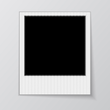 Blank photo frame isolated on white background.  Vector illustration. Realistic. Face side.  illustrationのイラスト素材