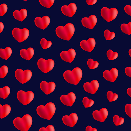 Seamless stylish red pattern with hearts.  Vector illustrationのイラスト素材