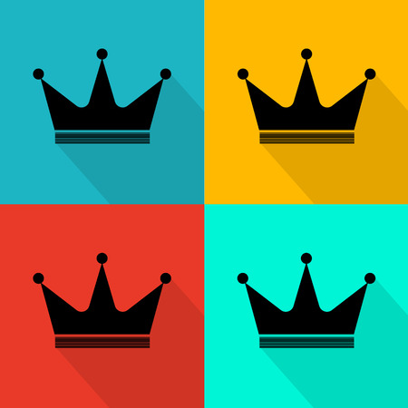 Flat crown icon eps 10 vector illustrationのイラスト素材