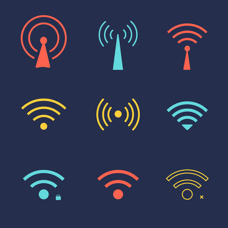 Set of wi fi icons for  business or commercial use.のイラスト素材