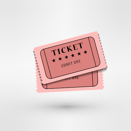 pair of  cinema tickets on white eps 10 vector illustrationのイラスト素材