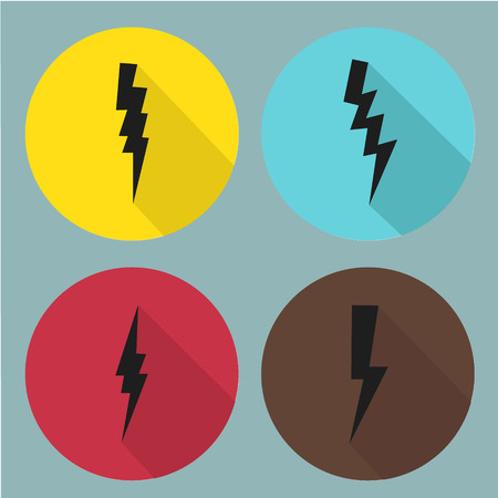 Flat lightning symbols set. VectorVector illustration of clouds collection eps 10 vector illustrationのイラスト素材