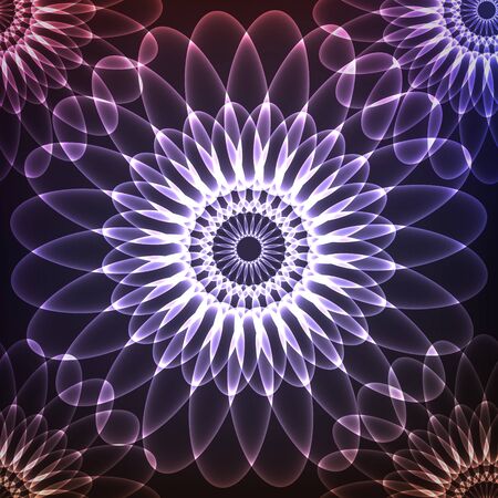 Blue shining vector cosmic flower eps10 vector illustrationのイラスト素材