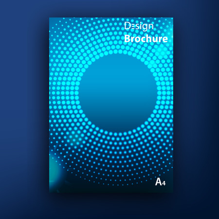 Vector glowing dots in blue brochure  booklet cover design templates collectionのイラスト素材
