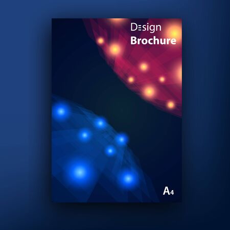 Vector perspective stripes with particles brochure  booklet cover design templates collectionのイラスト素材