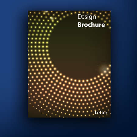 Vector golden dots brochure / booklet cover design templates collection with a place for your textの写真素材