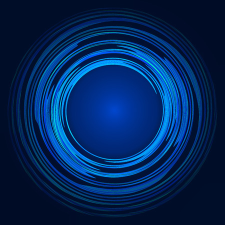 Abstract blue swirl circle bright background. Vector illustration for you modern design. Round frame or banner with place for text. Happy tropical holiday.のイラスト素材