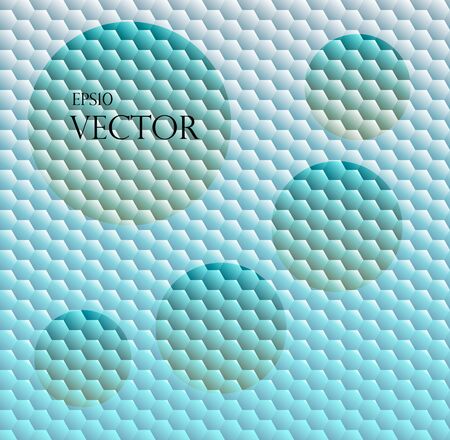 Seamless background with hex grid and four rounds for your text.の写真素材