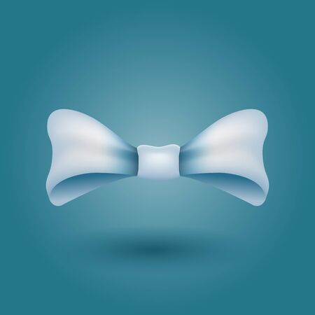 Glamorous vector 3d bow tie. Light blue on blue background. eps 10 vector illustrationのイラスト素材